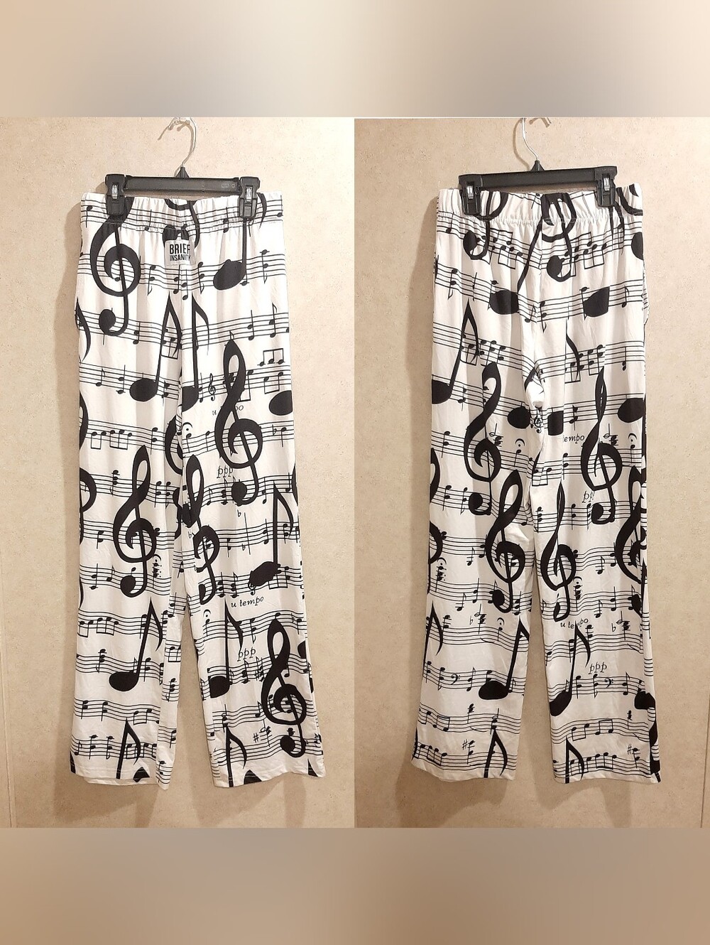 Brief Insanity adult small music notes design drawstring lounge pantsC11